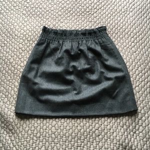 J.Crew Charcoal Wool Elastic-waist Mini Skirt